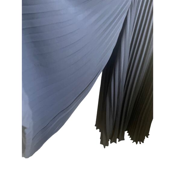 Club Monaco Jumpsuit 4 Navy Pleated Wide Leg Chic Glam Evening, Luxury Satiny - Picture 7 of 13